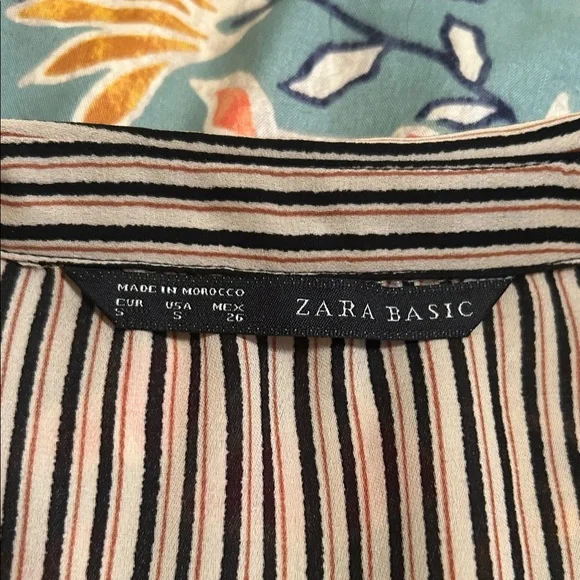 Zara Brown, Black and White Striped Blouse - Picture 3 of 4